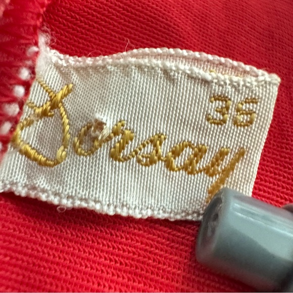 Dorsay Vintage Red Lace-Trim Nightgown Slip — Size 36 / Small - Picture 9 of 14